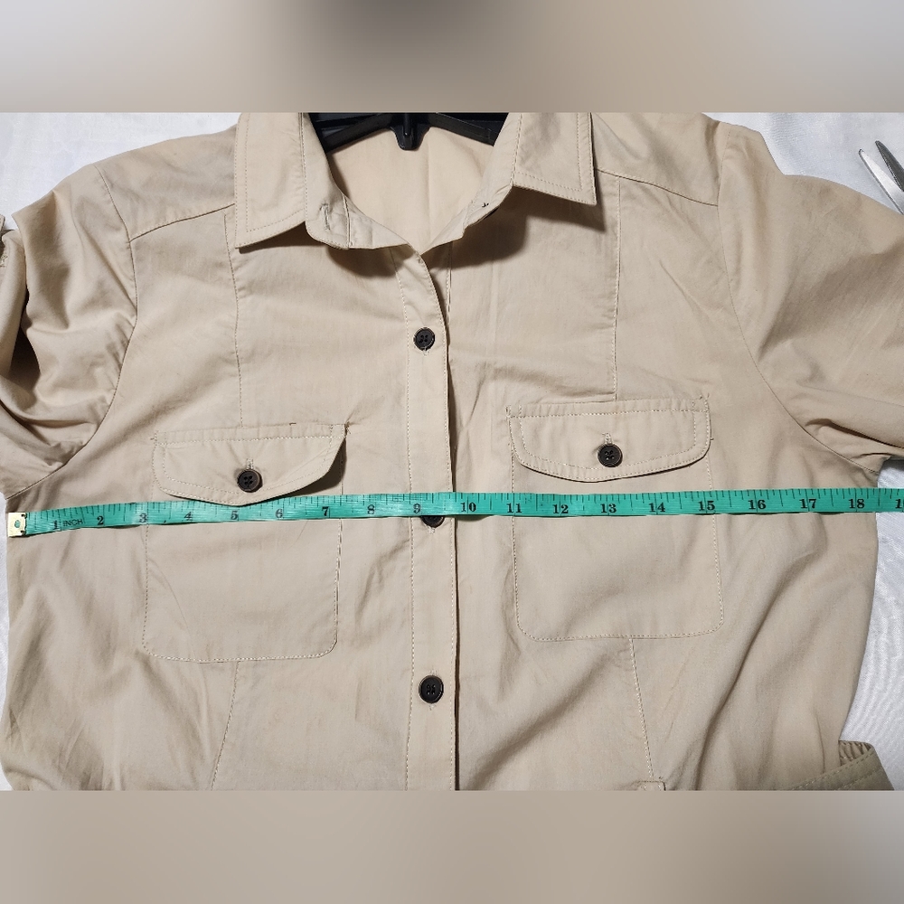 Zara Khaki Zafari Tan Utility Belted Shirt Dress - Picture 5 of 12